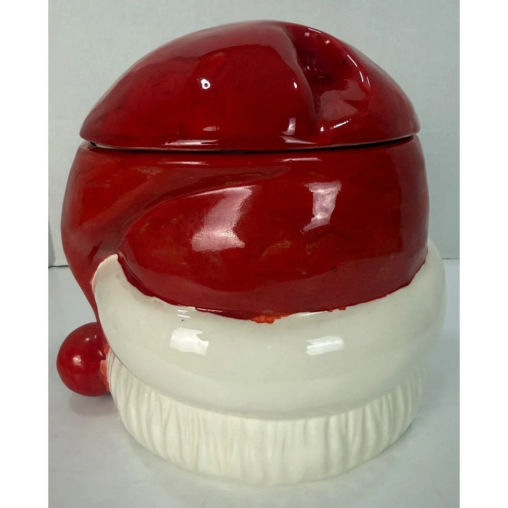 Vtg 50s Jamar Mallory Ceramic Studio Santa Claus Large Cookie Jar MCM Inscribed
